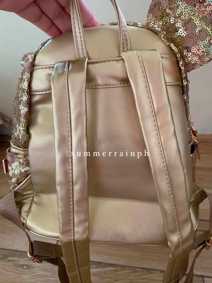MICKEY BAG AVAILABLE (Category: Diaper Bags & Wetbags) located in Valenzuela. Submitted by summerrainph (Listing ID 1455897349, Image 3). Description: * Sequin with minnie / mickey logo * Mickey / Minnie ears design * Top handle + soft adjustable back straps * Double easy pull up zip opening * Mini but spacious * Front zip pocket * 27*23*10 cm.