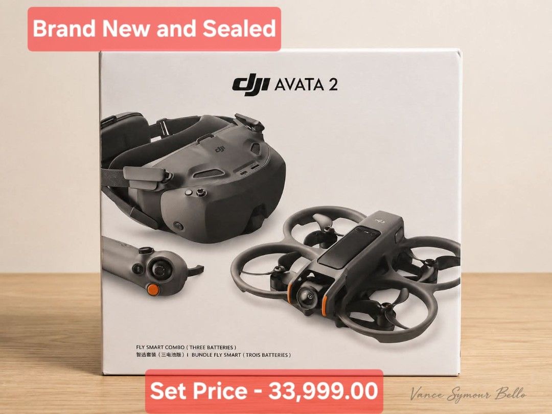 DJI Avata 2 Fly Smart Combo (3 Batteries) (Category: Drones) located in Quezon City. Submitted by mightydroneemperor (Listing ID 1456000035, Image 1). Description: DJI AVATA 2 Fly Smart Combo ✅️Brand new and Sealed ✅️with one year warranty from DJI Contents: ▶️Avata 2 Drone ▶️Total of 3 Batteries ▶️Charging Hub ▶️Goggles N3 ▶️Motion Controller 3 ▶️Spare Propellers ▶️Documentations ▶️USB cables .