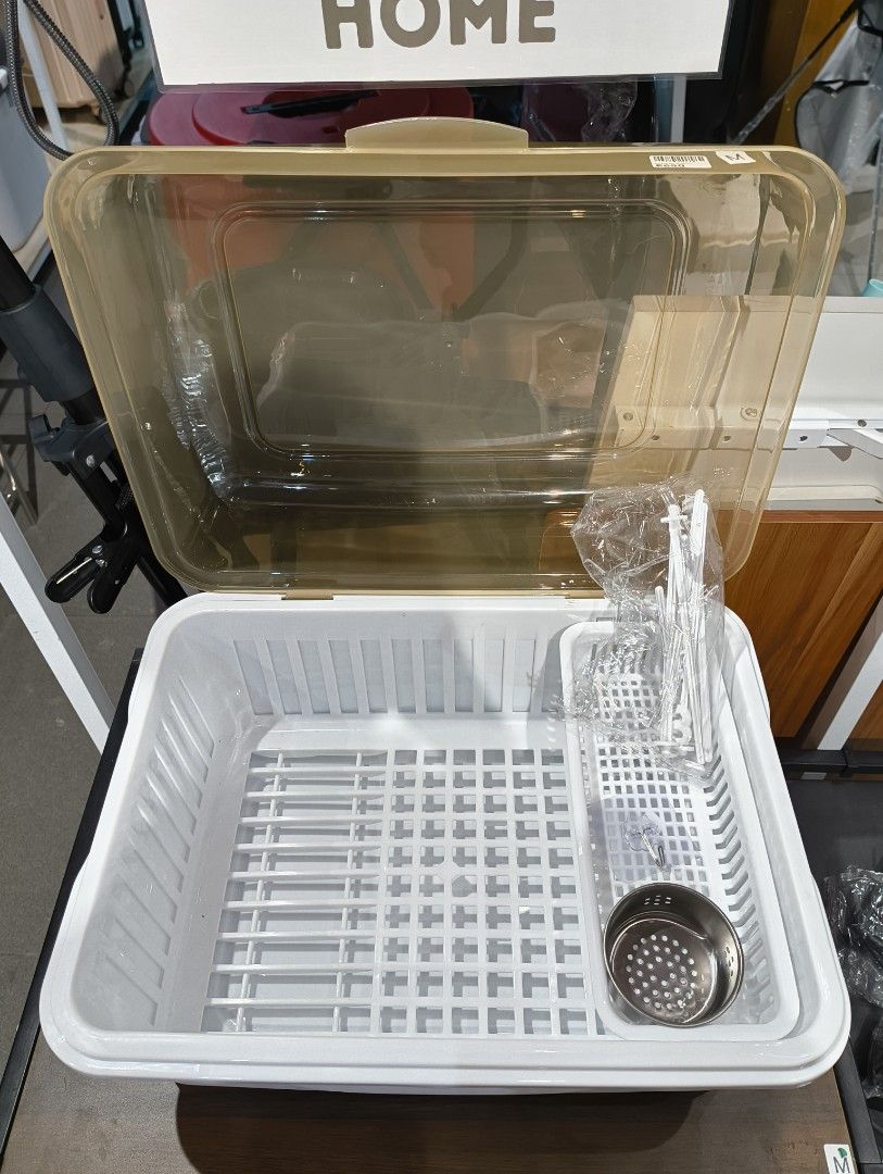 Dustproof baby Bottles storage box (Category: Breastfeeding & Bottle Feeding) located in Manila. Submitted by yourstyle.caloocan (Listing ID 1455984576, Image 3). Description: Keep your baby's bottles and accessories clean, hygienic, and organized with this spacious plastic drying rack featuring a protective tinted dust cover and built-in utensil tray..
