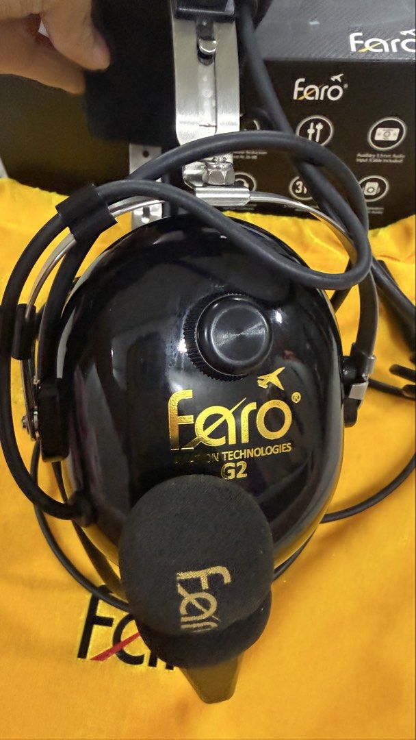 Faro Aviation headset (Category: Headphones & Headsets) located in Manila. Submitted by prelovedrepubliq (Listing ID 1455977387, Image 2). Description: Well-sanitized and lady-owned aviation Faro headset Complete inclusions with box dustbag and cord for camera.