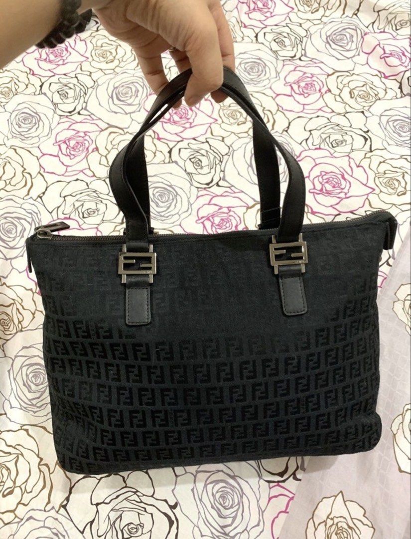 Fendi Zucca Monogram Tote Bag (Small) (Category: Luxury Bags & Wallets) located in Iba. Submitted by luxbagsandblings (Listing ID 1455923497, Image 1). Description: 🌸Guaranteed 💯Authentic Fendi Zucca Monogram Tote Bag in Black (Small size) -💎RARE FIND!!✨ 💛 -Slightly Negotiable✅ NO LOWBALLERS -Coded✅ -Rank A Condition✨ -Fendi Stamp on all hardwares -FF Zipper 📸Please Check all Photos ✨ ✅Normal signs of use only. Please manage your expectation