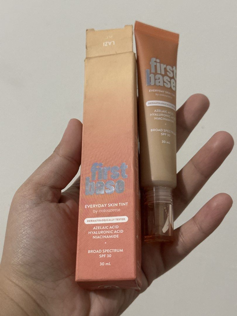 First Base Everyday Skin Tint by Colourette (Category: Makeup) located in Navotas City. Submitted by png_ay (Listing ID 1455990372, Image 2). Description: - Colourette First Base Everyday Skin Tint in LAZI Medyo na luma nalang yung box dahil na stock sya pero brand new pa to as in. 250+SF RFS: Decluttering Shipping via J&T.
