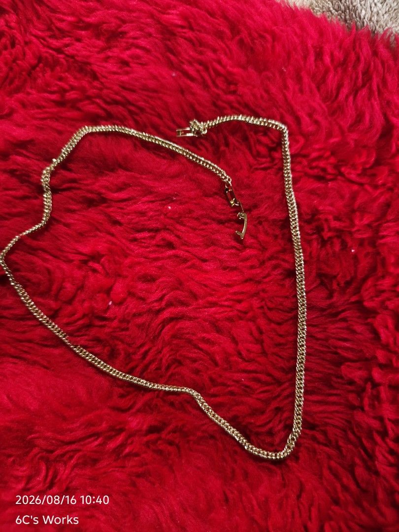 Gold Chain Necklace with Pendant (Category: Necklaces) located in Consolacion. Submitted by mencytte (Listing ID 1455870592, Image 1). Description: - Gold chain necklace - Features a small pendant - Secure clasp closure - Ideal for everyday wear or layering - Reason for selling: Rarely worn.