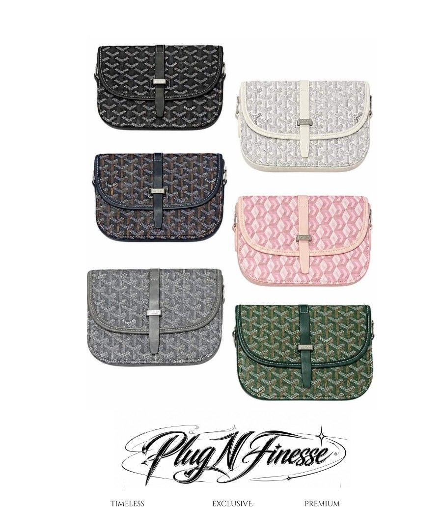 Goyard Chevron Shoulder Bag (Category: Luxury Bags & Wallets) located in Manila. Submitted by twoninehundred (Listing ID 1456050832, Image 1). Description: Goyard Belvedere Crossbody Bag Available colors: - Black - Navy Blue - White - Pink - Gray - Green ☑️ with dust bag ☑️ ONHAND ☑️ UNISEX NO BOX! ( ADD 50 FOR PAPER BAG ) DM for orders and inquires 📍Location: Vito Cruz Taft Ave..