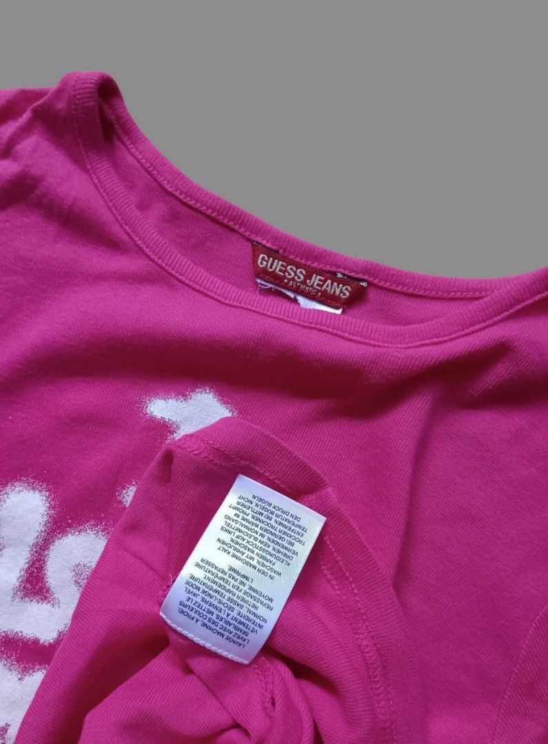 Guess Pink Shirt (Category: Luxury Apparel) located in Davao. Submitted by thriftbuddy (Listing ID 1455871285, Image 2). Description: width 14" length 18.5" excellent condition 9/10 colorate see photos for details still presentable to wear.