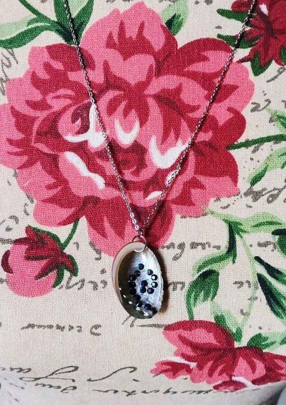 Handmade Abalone Shell Necklace with Crystals (Category: Necklaces) located in Manila. Submitted by faiirytale (Listing ID 1456019663, Image 1). Description: ♡ . abalone shell necklace ₱111.