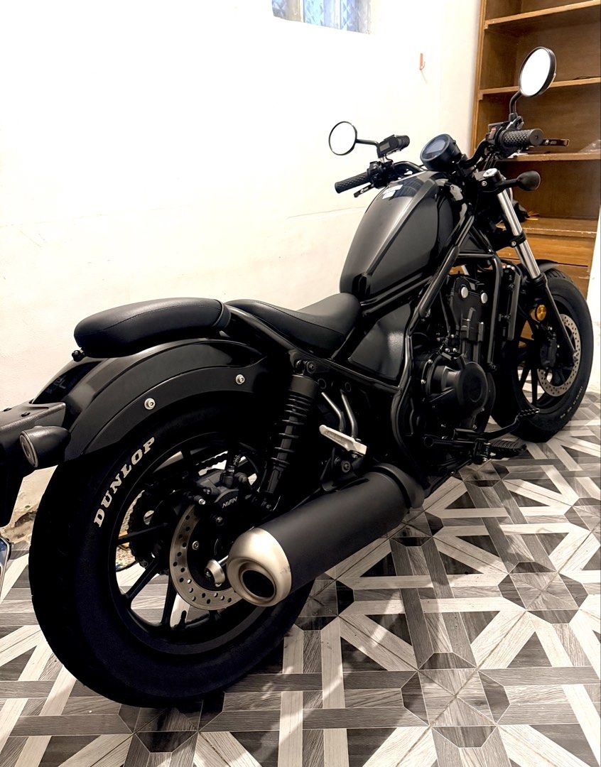 Honda Rebel 500 Motorcycle (Category: Motorbikes for Sale) located in Quezon City. Submitted by 27niceguy (Listing ID 1455959631, Image 2). Description: FOR SALE OR SWAP HONDA REBEL 500 JET BLACK EDITION -2021 MODEL - COMPLETE ORIG PAPERS -Updated Registration - 2 ORIG KEYS -Manual Booklet - 8K ODO - GAS AND GO -WITH RFID NORTH AND SOUTH NO ISSUE! FOR ONLY 295k NEGO FOR CASH BASIS SWAPPING VALUE 300k RFS: Upgrade to Rebel 1100 TANDANG SORA, QC AR
