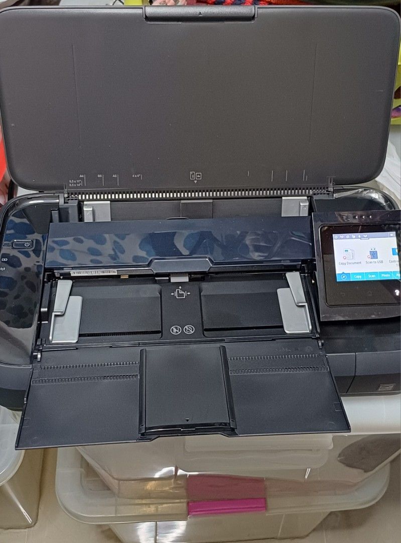 HP Officejet 250 Mobile AIO Printer (Category: Printers, Scanners & Copiers) located in Bacoor. Submitted by ricks01 (Listing ID 1440846724, Image 3). Description: - HP Printer with Scanner and Copier functions. Wireless print. - Take note you need to buy new set of ink cartridges - Battery already drained and need replacement. - Features a small screen for settings - Tested and confirmed working - Ideal for home or office use - Ready for a new o