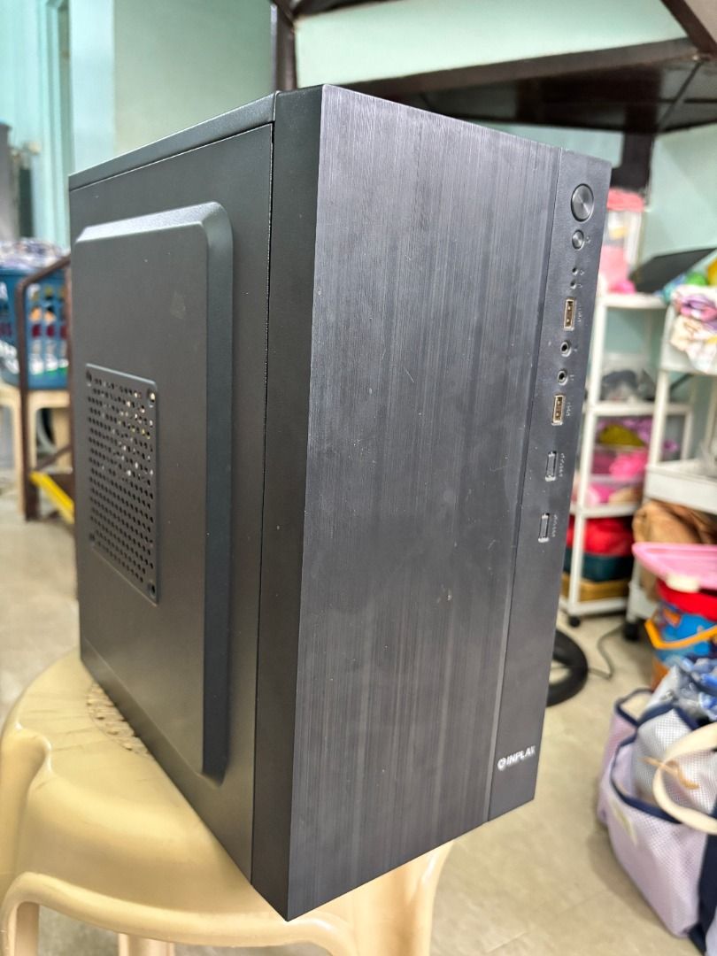 INPLAY Black ATX Computer Case Tower Mini (Category: Computer Parts) located in Paranaque City. Submitted by wilsoncinc09495 (Listing ID 1455890965, Image 1). Description: - Black ATX computer case ONLY - Front USB and audio ports for easy connectivity - Side panel with ventilation for airflow - Ideal for custom PC builds - Sold as is; please check photos for condition - Motherboard not functioning and power supply - Pick up - If delivery, to be 