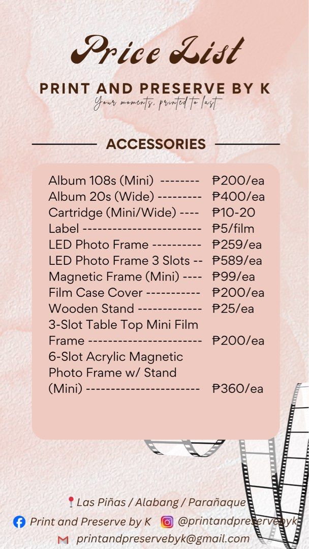 INSTAX PRINTING SERVICES (Category: Cameras) located in Las Pinas. Submitted by printandpreservebyk (Listing ID 1455981211, Image 2). Description: Instax printing services available for Minis & Wide - We use our hybrid cameras (mini evo, wide evo) - Free soft copy (all photos), will be sent via email - Pay 50% before printing, the rest before release - Can do meet ups #InstaxMiniFilm #InstaxWideFilm 📍Las Piñas/Alabang/Parañaque .