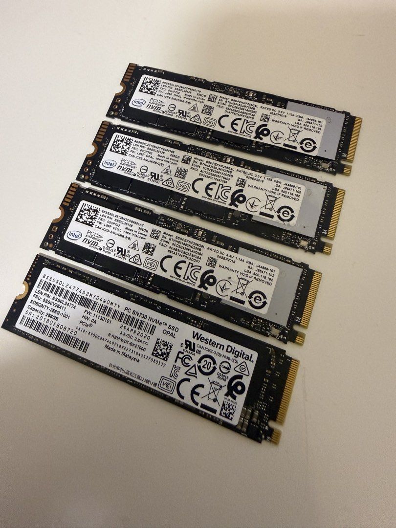 Intel NVMe SSDs - 256GB (Category: Hard Disks & Thumbdrives) located in Taguig. Submitted by allgoodsph (Listing ID 1455934616, Image 1). Description: Selling a lot of 2pcs NVMe SSDs. - 2pcs Intel 256GB SSDPEKKF256G8L All are M.2 form factor. Great for upgrading your PC or laptop storage. Western digital SOlD 1600 each , sale as lot or each Rfs: declutter, need cash Meetups/ delivery c/o buyer Pm if interested .