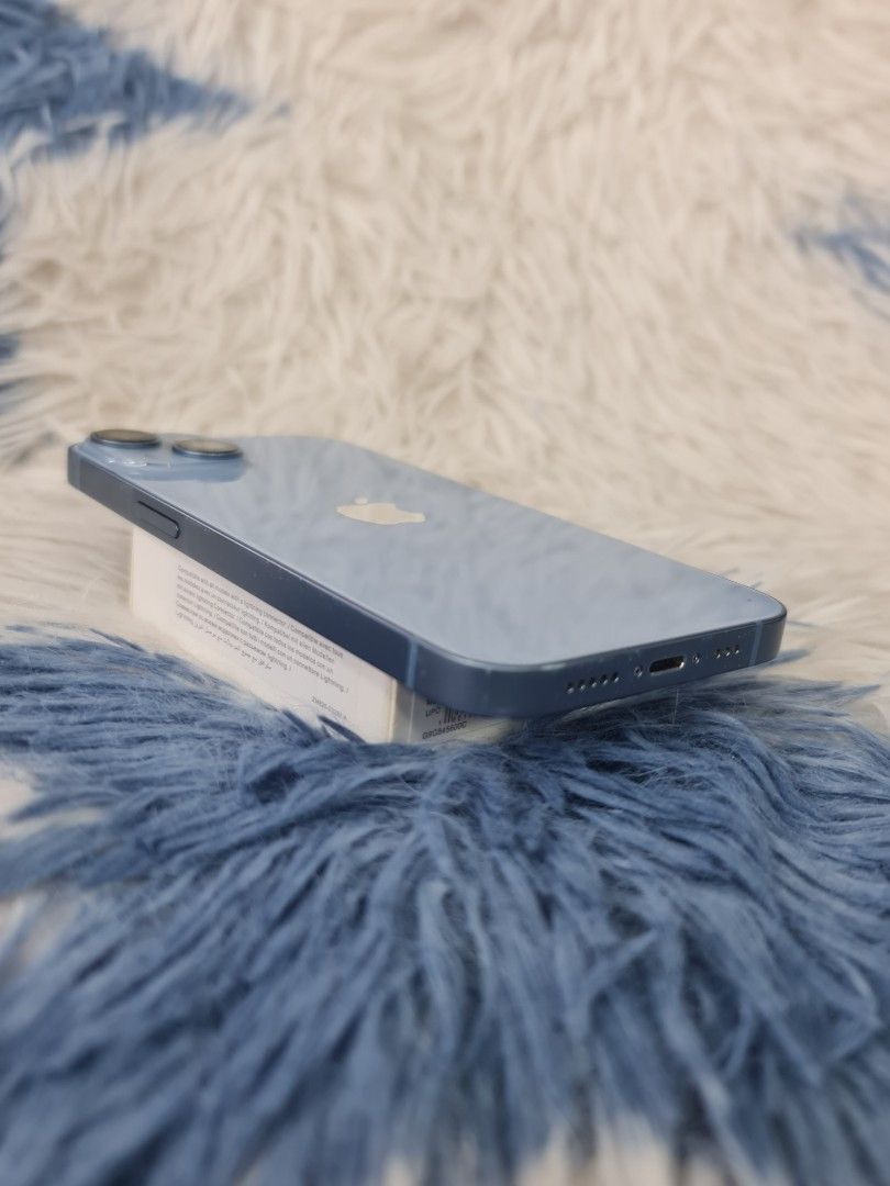 Iphone 14 (Category: iPhone 14 Series) located in Caloocan City. Submitted by roselpaddayuman87 (Listing ID 1455975764, Image 3). Description: Iphone 14 Blue 128GB 99% Battery Health Factory Unlocked No sim restrictions NTC approved Unli reset No issue No dents Working Face ID Working true tone Inclusions: - Unit - Casing - Charging cord - Charging Adaptor.