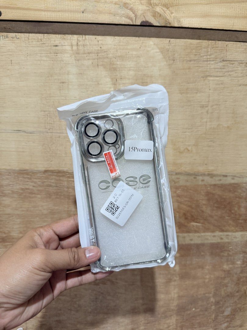 Iphone 15 pro max case (Category: iPhone 15 Series) located in Manila. Submitted by mightyriver-db31de (Listing ID 1455930170, Image 1). Description: - Clear protective case - Designed for iPhone 15 Pro Max - Features reinforced camera protection.