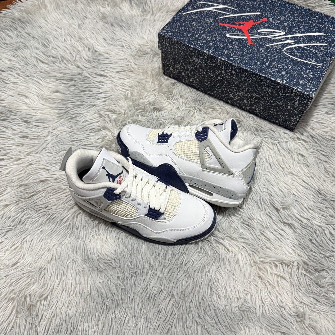 Jordan 4 Retro “Midnight Navy” (Category: Sneakers) located in Cavite. Submitted by acentials (Listing ID 1455907186, Image 1). Description: Jordan 4 Retro “Midnight Navy” sz 8m / bnew Php 7,498.