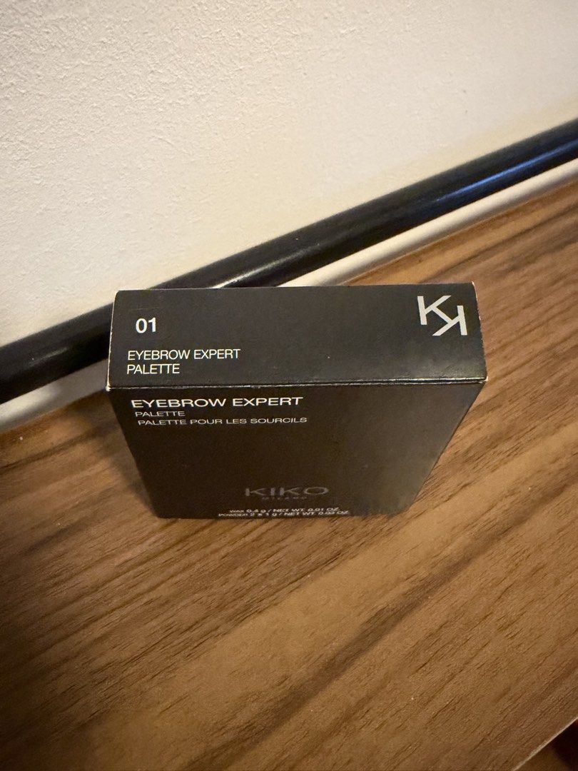 Kiko Milano Eyebrow Palette (Category: Makeup) located in Apalit. Submitted by bbiaaa (Listing ID 1456052499, Image 2). Description: * new, new, new * bought for 1,400 * via lalamove or jnt (buyer shoulders the fee) - features a black compact case with a built-in mirror, brow wax, and two shades of powder. .