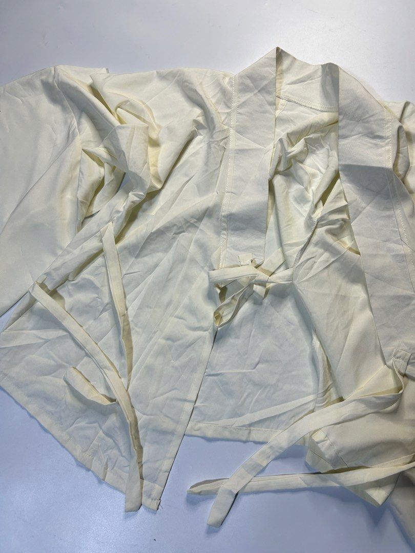 Kimono Like Bell Sleeves Tie Top (Category: Others Tops) located in Marikina City. Submitted by wearablearttt (Listing ID 1456032971, Image 3). Description: MEASUREMENTSw (inch, laid flat) length 22 width free .