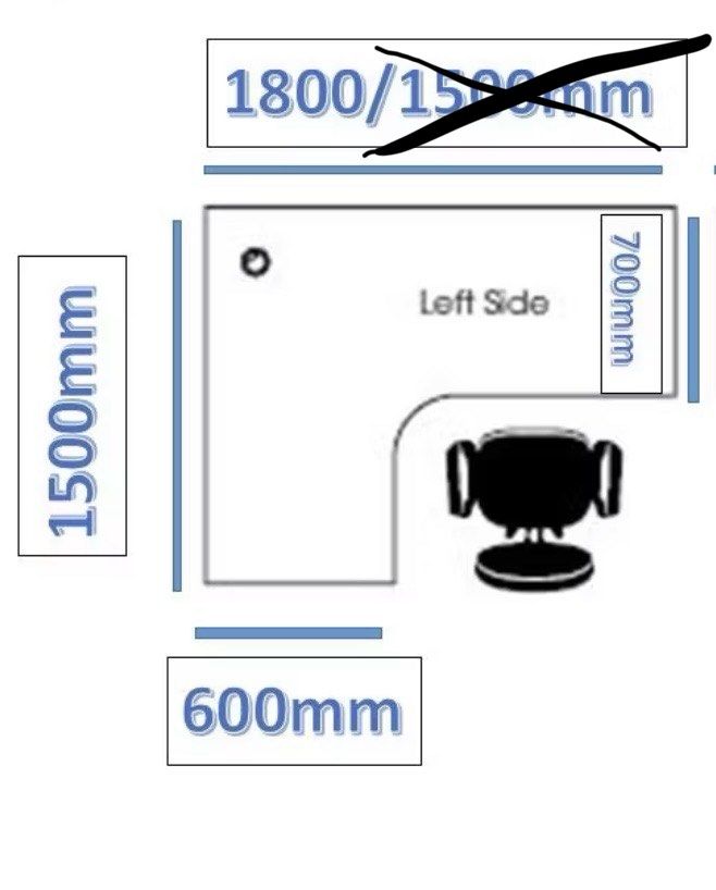 L shape table (Category: Tables & Sets) located in Kuala Lumpur. Submitted by ryonlim60378 (Listing ID 1455989836, Image 2). Description: L shape table with slightly defect like attached pic Dimension can refer attached pic as well.