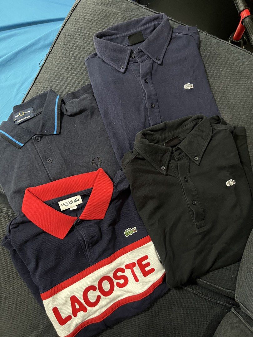LACOSTE AND FRED PERRY POLO SHIRTS (MEDIUM) (Category: Tshirts & Polo Shirts ) located in Santa Rosa. Submitted by dfinds (Listing ID 1455906303, Image 1). Description: DECLUTTER SALE 🏌️‍♂️👕 Lacoste & Fred Perry polos — all in good condition. • Lacoste Sport — Size 5 — ₱2,000 • Lacoste Navy Blue — Size 5 — ₱1,500 • Lacoste Black — Size 5 — ₱1,500 • Fred Perry — Medium (40”) — ₱1,000 Bundle deals: ✨ Lacoste Bundle (3 pcs) — ₱4,500 ✨ Take All (4 