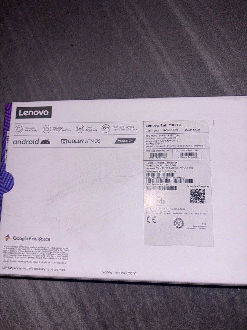 LENOVO M10 HD TABLET (Category: Android) located in Tagbilaran City. Submitted by ajcooney (Listing ID 1456041372, Image 2). Description: ISSUE: BATTERY PROBLEM (stuck on charging screen & lenovo logo; but will sometimes turn on) refer to last pic Budget tablet bought for ₱8,990 during the pandemic for online class. Was rarely used because I also had a laptop. Can do VC for legit check, price is negotiable. - good for reading PDFs - gadget for yo