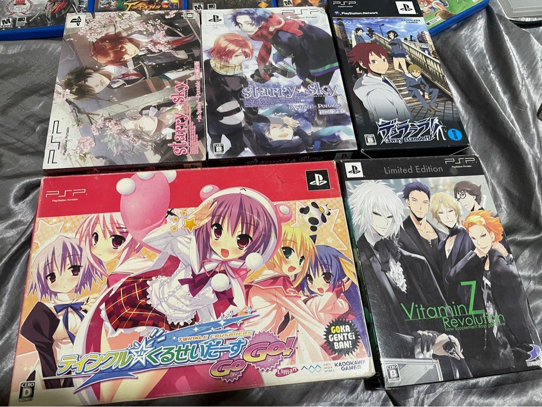 Limited Edition PSP JP games (Category: PlayStation) located in Manila. Submitted by nentenshop (Listing ID 1455990632, Image 1). Description: 4500 take all 2 starry sky still sealed.