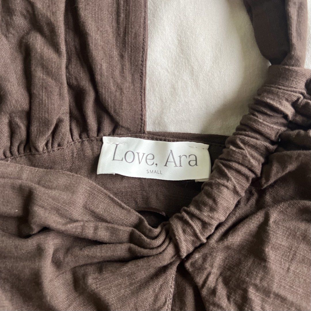 Love, Ara - One shoulder Top in Brown (Category: Others Tops) located in Manila. Submitted by blk22 (Listing ID 1455958289, Image 3). Description: Used twice only.