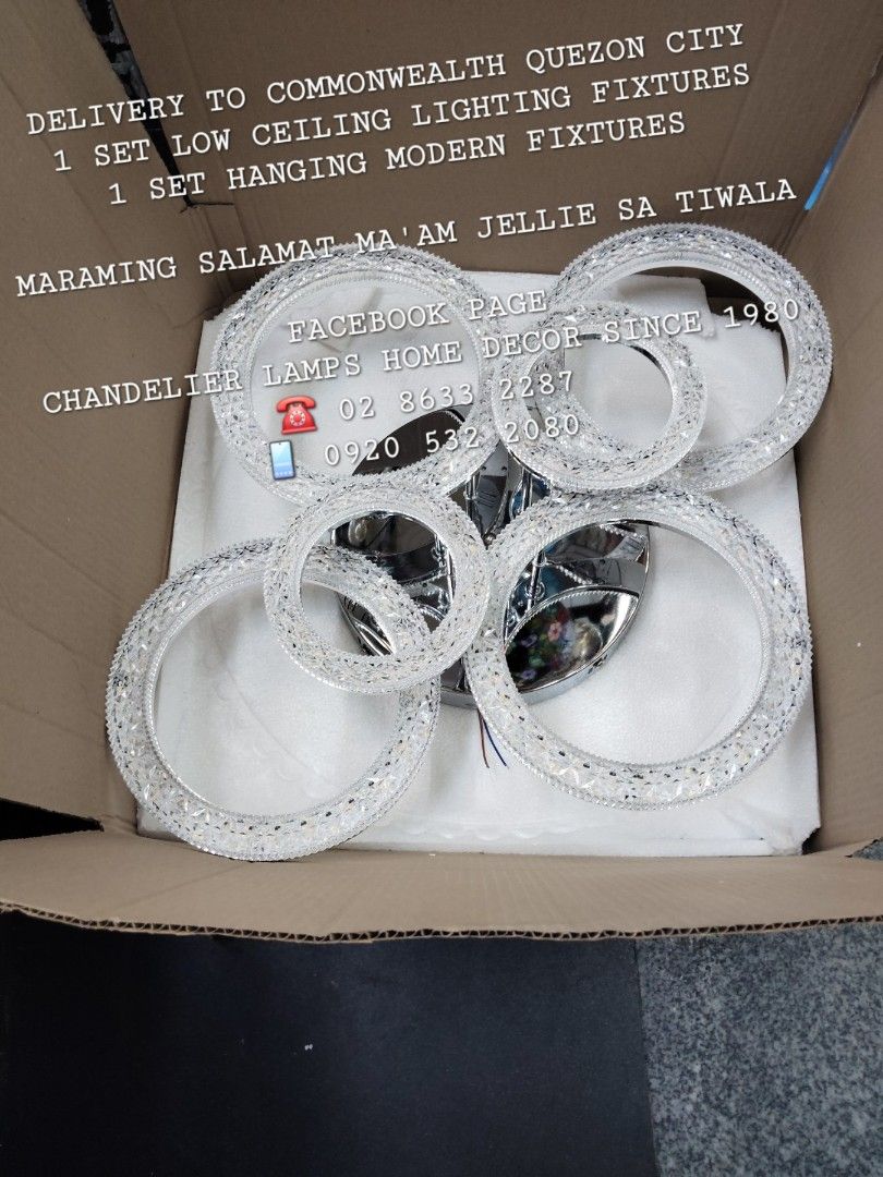 Low ceiling chandelier lamps home decor (Category: Lighting) located in Manila. Submitted by aranyailawan (Listing ID 1455897844, Image 2). Description: 🪬🧿 COLLECTING ORDERS🧿🪬 SAME DAY DELIVERY SHIPPING We're now open to serve you DESIGN ORDER NAME ADDRESS LANDMARK CELLPHONE NUMBERC.O.D Metro Manila only W/ delivery fee PAYMENT FIRST Province Area W/ Shipping fee FACEBOOK PAGE Chandelier Lamps Home Decor Since 1980 ☎️ 02 8633 2287 📱0920 532 