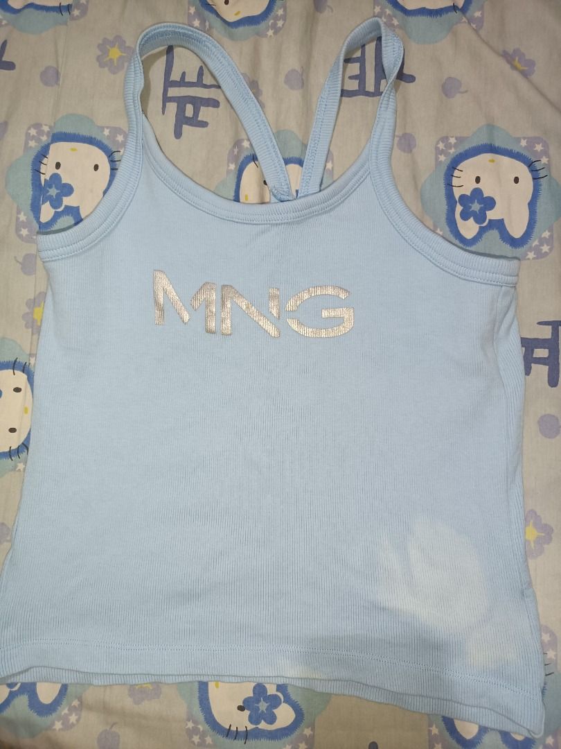Mango Baby Blue Ribbed Tank Top (Category: Sleeveless) located in Manila. Submitted by noteileen110759 (Listing ID 1455997041, Image 1). Description: Size small-med Has a bleach stain Location: Malate, Manila .