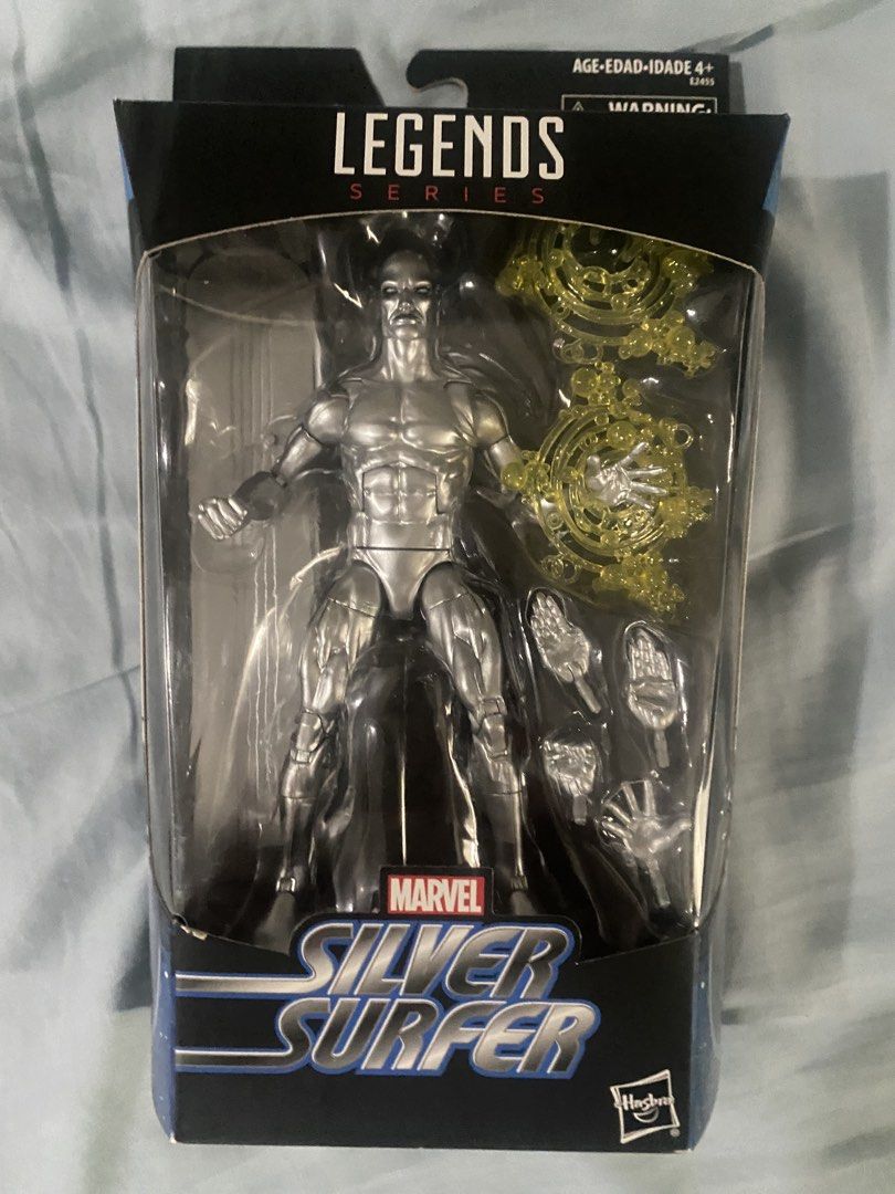 Marvel Legends Silver Surfer Action Figure (Category: Figurines & Statues) located in Quezon City. Submitted by joeacad2003 (Listing ID 1455989643, Image 1). Description: - Marvel Legends Silver Surfer Action Figure - Brand New & Sealed Packaging - Includes Accessories - Comes with Energy Effects - Ideal for Marvel Collectors.
