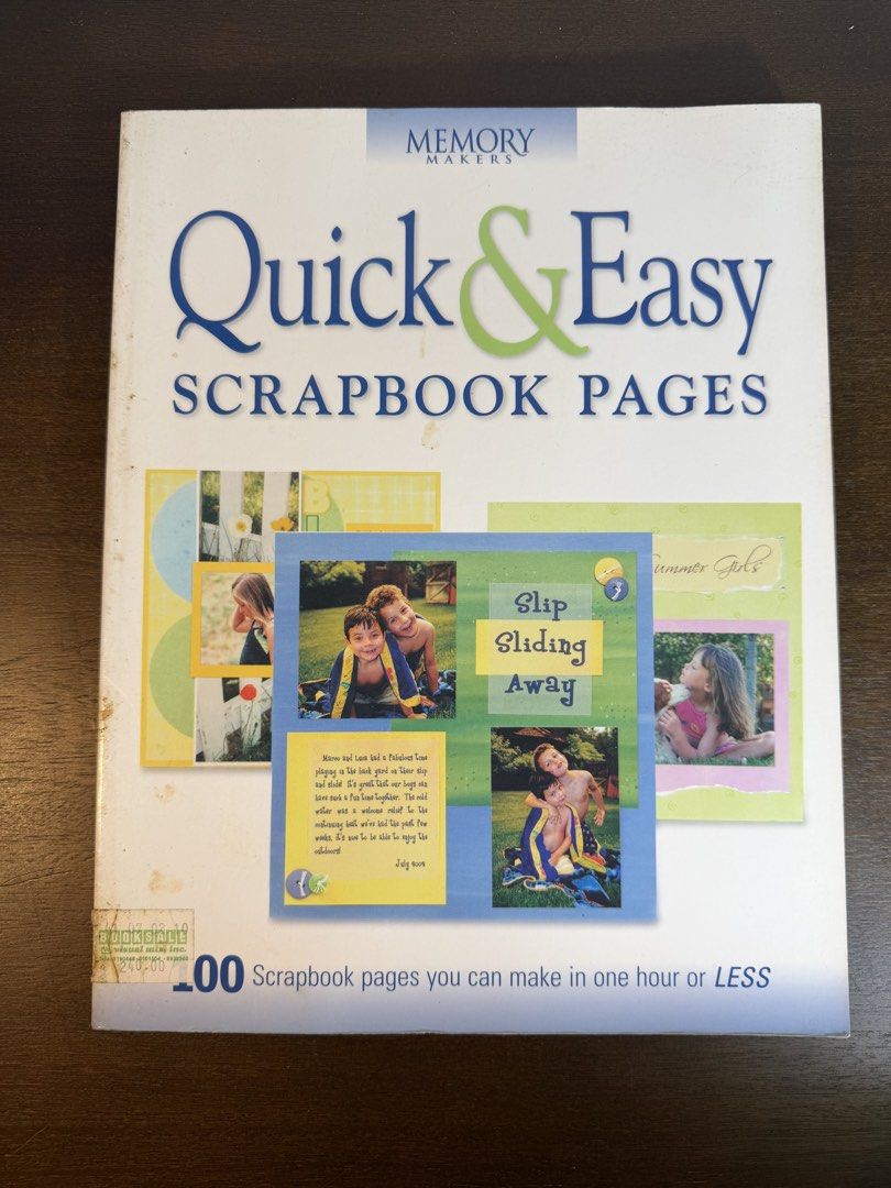 Memory Makers Quick & Easy Scrapbook Pages Book (Category: Craft Supplies & Tools) located in Quezon City. Submitted by cmcsupremes (Listing ID 1455857732, Image 1). Description: - Make 100 scrapbook pages in an hour or less. - Features a gallery of simple, stunning page templates. - Includes ready-to-use design templates for clean layouts. - Offers tips to simplify complex scrapbooking techniques. - Get advice from real readers on finding time t
