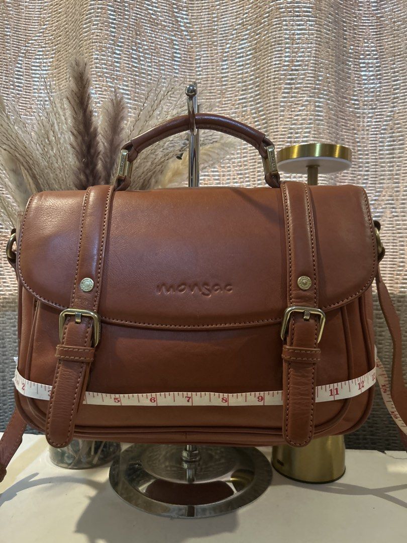 Monsac…Tan Leather Satchel 2way (Category: Cross-body Bags) located in Quezon City. Submitted by collsan (Listing ID 1455886995, Image 2). Description: .