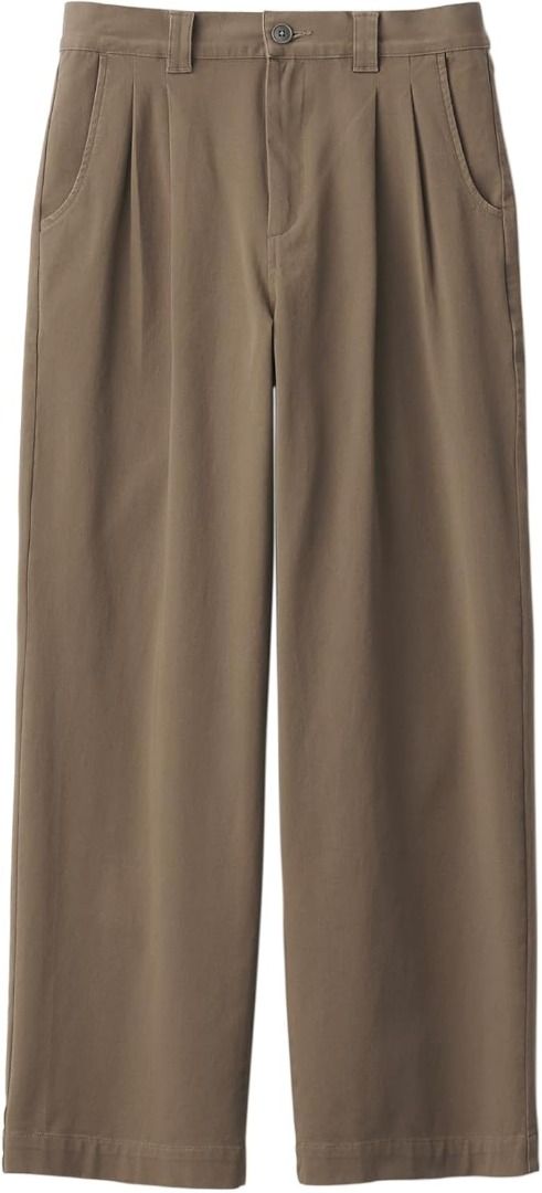 MUJI DARK BEIGE WIDE PLEATED PANTS (Category: Other Bottoms) located in San Mateo. Submitted by r4wpcks (Listing ID 1456015626, Image 3). Description: Size on Tag: XXL Best Fit: 34 inches Waist: 34 inches Length: 40 inches Leg Hole / Hem: 10.5 inches Condition: 9/10 Color Rate: 9/10 Issue: None COLOR MAY VARY DUE TO LIGHTING Location: San Mateo Rizal, near Marikina J&T/Lalamove courier, shipping fee should be handled by the buyer ❗Message R4WPCKs