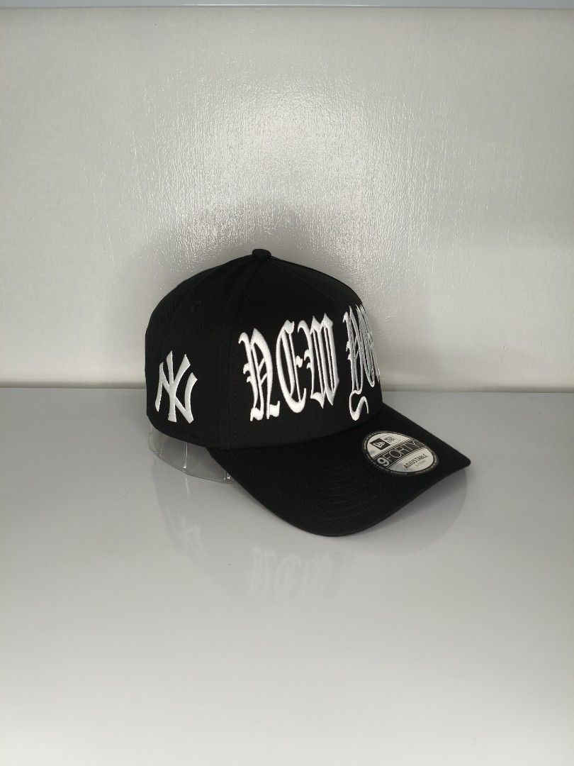 New Era New York Yankees Oversized Gothic Script 9Forty A-Frame Adjustable Cap (Category: Caps & Hats) located in Tagaytay City. Submitted by authenticap (Listing ID 1455953437, Image 3). Description: .