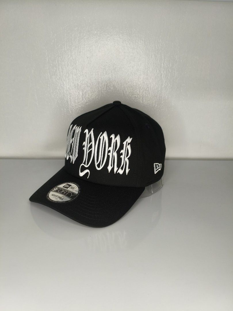 New Era New York Yankees Oversized Gothic Script 9Forty A-Frame Adjustable Cap (Category: Caps & Hats) located in Tagaytay City. Submitted by authenticap (Listing ID 1455953437, Image 1). Description: .