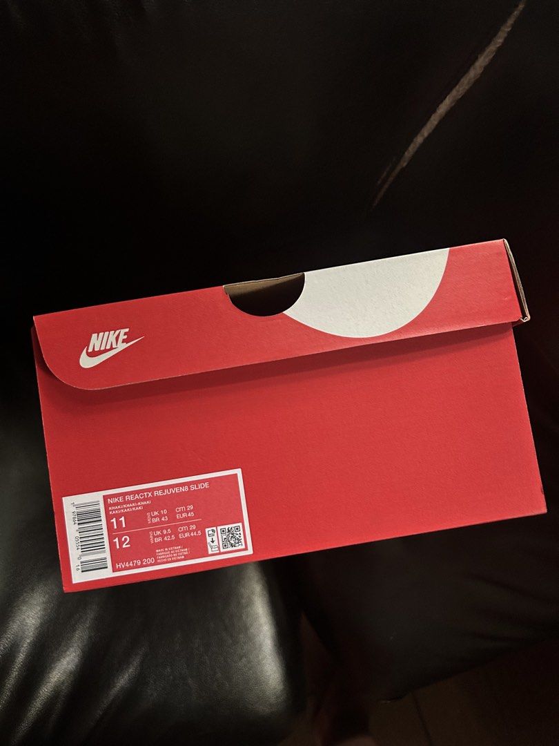 Nike Reactx Rejuven8 Slide Taupe Men’s Size 11 (Category: Slippers & Slides) located in Manila. Submitted by istib.dyabs (Listing ID 1455881096, Image 2). Description: - Nike Slides - Color: Taupe - Size: 11 - Comes with original box and tags - Super comfy and easy to wear - Ideal for casual outings or lounging.