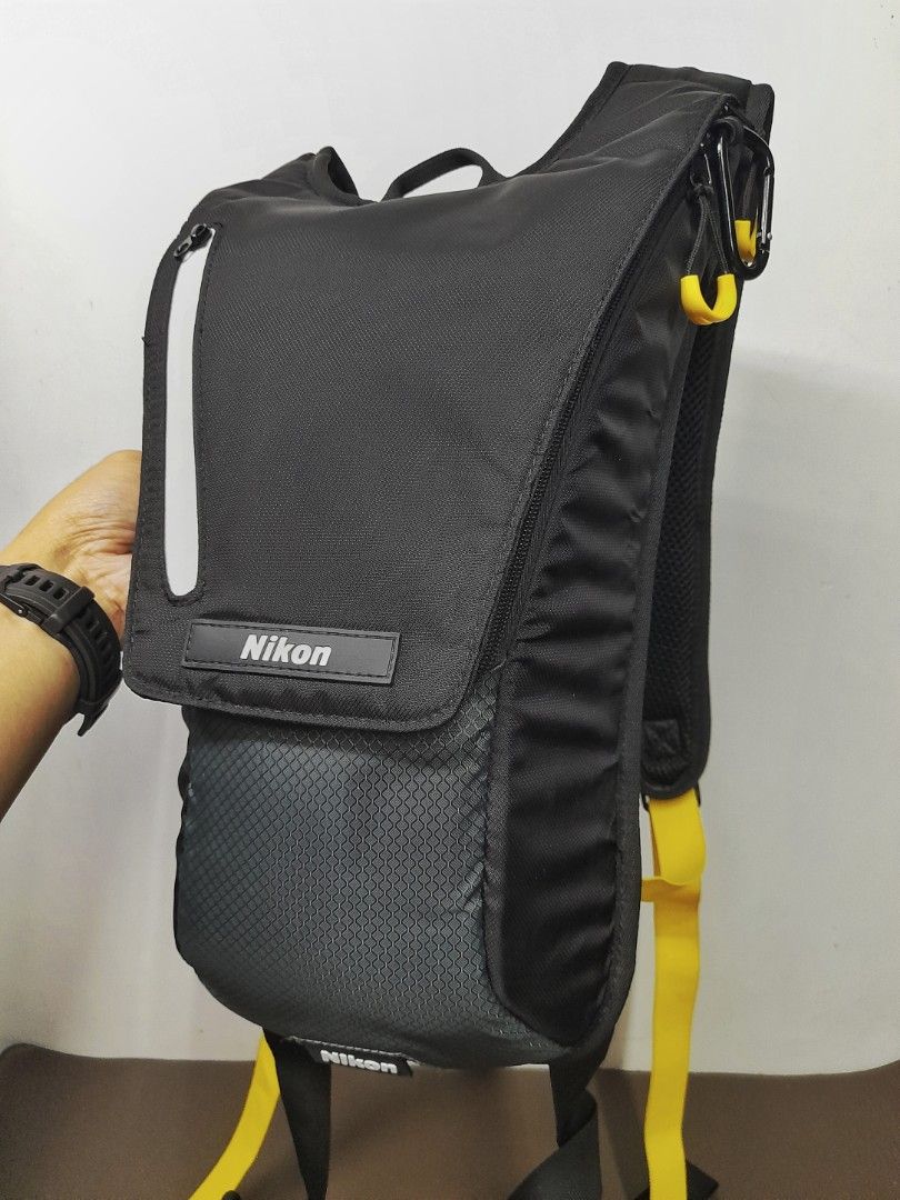 Nikon runner backpack (Category: Camera Bags & Carriers) located in Muntinlupa City. Submitted by mlbphworks (Listing ID 1455875690, Image 1). Description: 👉️Nikon runner backpack Weather resistant,Lightweight and durableGood as Brandnew💯 Main compartment holds up to 6 litres Adjustable chest whistle / hip strap Slim dimensions: 370 × 75 × 225 mm Weighs just 450 grms when empty Ideal for Multi #sport #activities,#skiing, #hiking, or #cycling #d