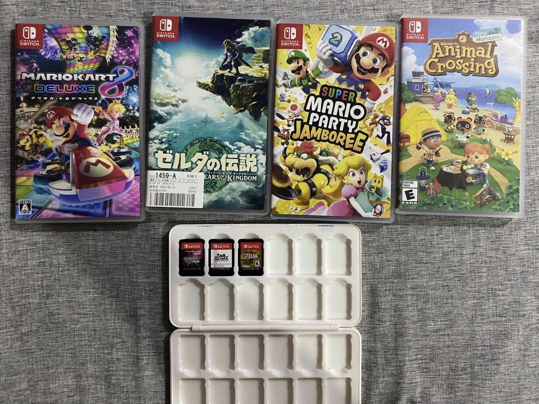 Nintendo Switch Games (Category: Nintendo) located in Lipa City. Submitted by enriquedslva (Listing ID 1455970072, Image 1). Description: Nintendo Switch Games: Mario Kart - 1700 (SOLD) Mario Party Jamboree - 1800 (SOLD) ANCNH - 1200 Pokemon Shining pearl (JPN) - 1500 (SOLD) Smash Bros (JPN) - 1400 Zelda TOK (JPN) - 1600 Zelda BOTW (Cart) - 1500 Take all - 5.5k.