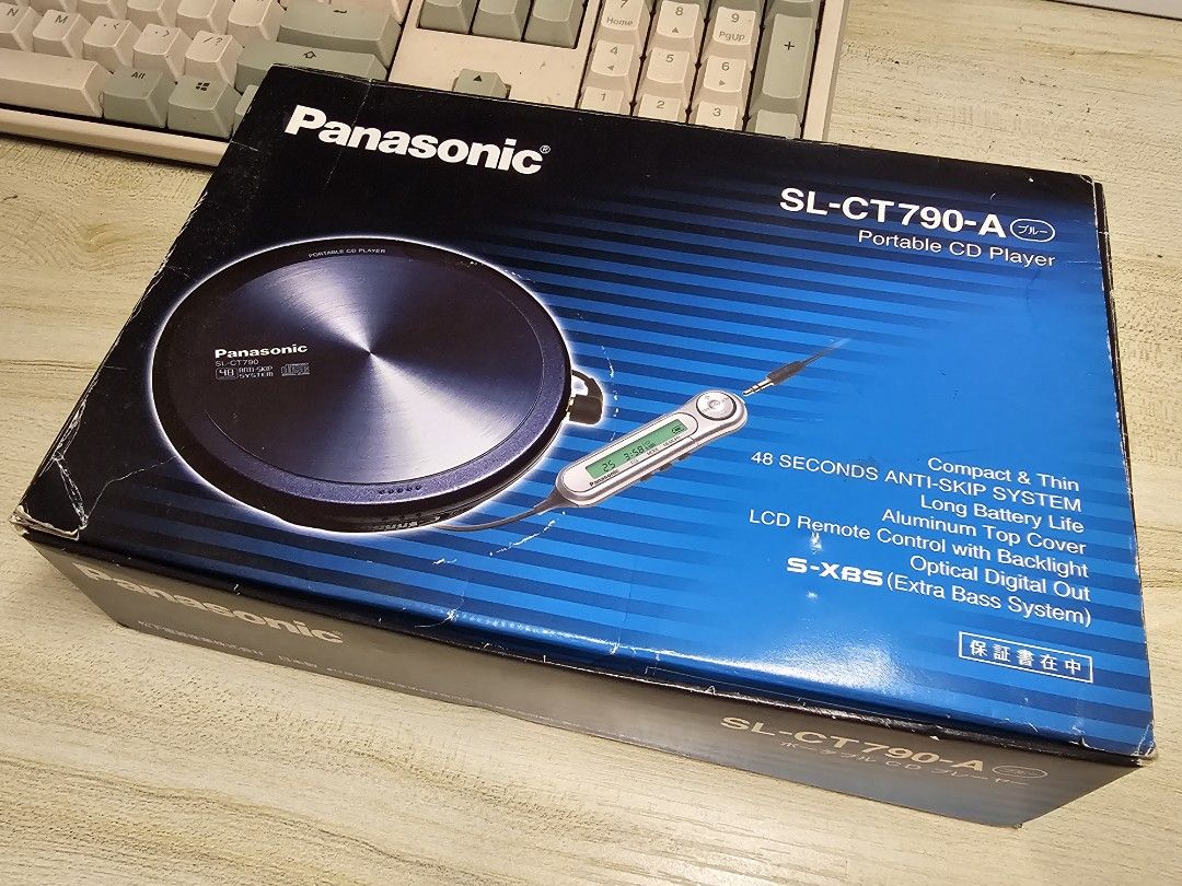 Panasonic SL-CT790-A Portable CD Player Blue (Category: Portable Music Players) located in Taguig. Submitted by k_ani (Listing ID 1456027269, Image 1). Description: - Panasonic SL-CT790-A Portable CD Player (Blue) - Compact and Thin Design - 48 Seconds Anti-Skip Protection - Long Battery Life - Premium Aluminum Top Cover - LCD Remote Control with Backlight - Optical Digital Out - S-XBS (Extra Bass System) - Includes Original Box and Accessories.