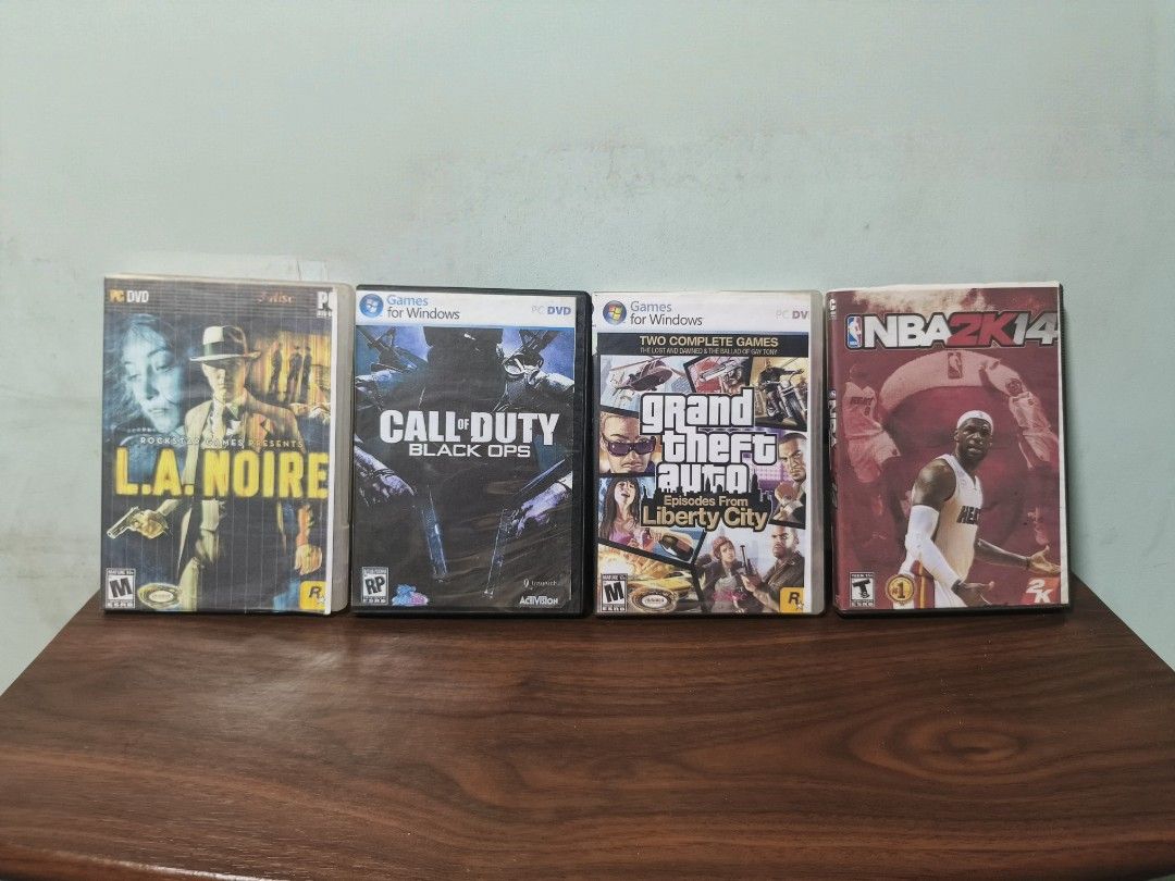 PC Games DVD rom (Category: PlayStation) located in Manila. Submitted by budgetcache (Listing ID 1455984052, Image 1). Description: PC Games: - Call of Duty Black Ops - Grand Theft Auto episode from Liberty City - NBA 2k14 / ✅️ SOLD - L.A. Noire 150 each.