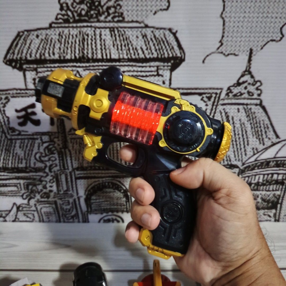 Power Rangers Megaforce/Goseiger Collectable toys (Category: Action & Battle Toys) located in Iloilo. Submitted by quistor (Listing ID 1455978907, Image 2). Description: Product Features: Power Rangers DX Megaforce/Gosie Blaster Collectable Toys Color: as the picture shows Size: inches - see Ruler in inches for size comparison Condition: Japan surplus toys, no box, Working Electronics, selling as is. Package Content: 1pc Notes: Due to the light a
