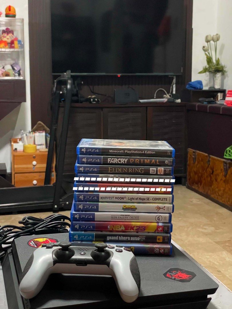PS4 500gb complete package (Category: PlayStation) located in Pasig City. Submitted by mikosato (Listing ID 1455890994, Image 2). Description: FOR SALE: PS4 500GB COMPLETE SET — ₱11,000 ONLY! 🎮🔥 Looking for a ready-to-play PS4? This bundle is for you! 💯 💰 PRICE: ₱11,000 ONLY 📦 PS4 500GB 🎮 1 Controller 🔌 Power cable + HDMI cable 📀 9 PS4 GAME DISC INCLUDED! 🎮 INCLUDED GAMES: • Minecraft: PlayStation 4 Edition • Far Cry Primal • Elden Ring 