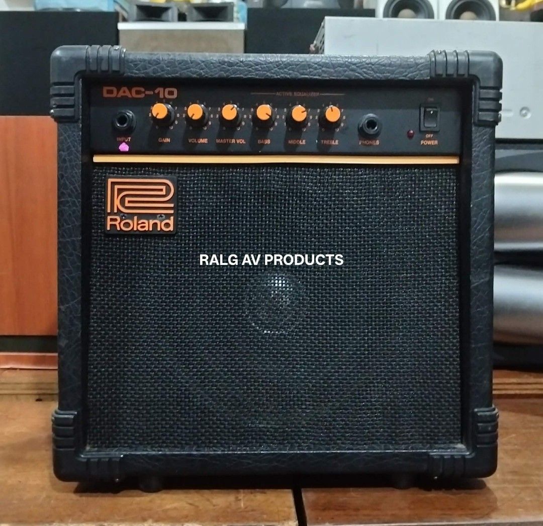 Roland DAC-10 Guitar Amplifier (Category: Musical Instruments) located in Bulacan. Submitted by ronald277077025 (Listing ID 1456053508, Image 2). Description: ROLAND PRACTICE GUITAR AMPLIFIER DAC-10 10 WATTS RMS POWER OUTPUT 8" WOOFER SOLID STATE TECHNOLOGY 3 BAND EQUALIZER 110 VOLTS Location: Sta Maria Bulacan Shipping ay buyers expense.