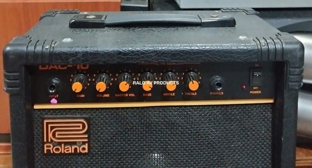 Roland DAC-10 Guitar Amplifier (Category: Musical Instruments) located in Bulacan. Submitted by ronald277077025 (Listing ID 1456053508, Image 1). Description: ROLAND PRACTICE GUITAR AMPLIFIER DAC-10 10 WATTS RMS POWER OUTPUT 8" WOOFER SOLID STATE TECHNOLOGY 3 BAND EQUALIZER 110 VOLTS Location: Sta Maria Bulacan Shipping ay buyers expense.