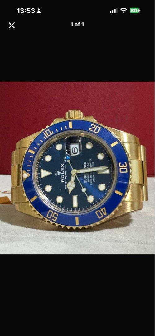 Rolex Submariner full yellow gold 2023 126618LB, Luxury, Watches on ...