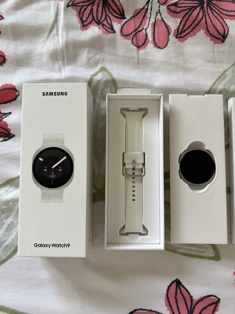 Samsung Galaxy Watch 9 (Category: Women's Watches) located in Pasay City. Submitted by declutterwme01 (Listing ID 1455866664, Image 2). Description: Samsung Galaxy Watch 9 Cream 40mm - Open Box (Fresh / Unused) | Sale or Swap to Apple Watch 10 / 11 ​PRICE: ₱18,500 (SRP: ₱22,990 — big savings!) ​DESCRIPTION: Brand New / Open Box Samsung Galaxy Watch 9 (Cream, 40mm). ​Got this as a pre-order bundle with a Galaxy Z Fold 8 and just delivered today! T
