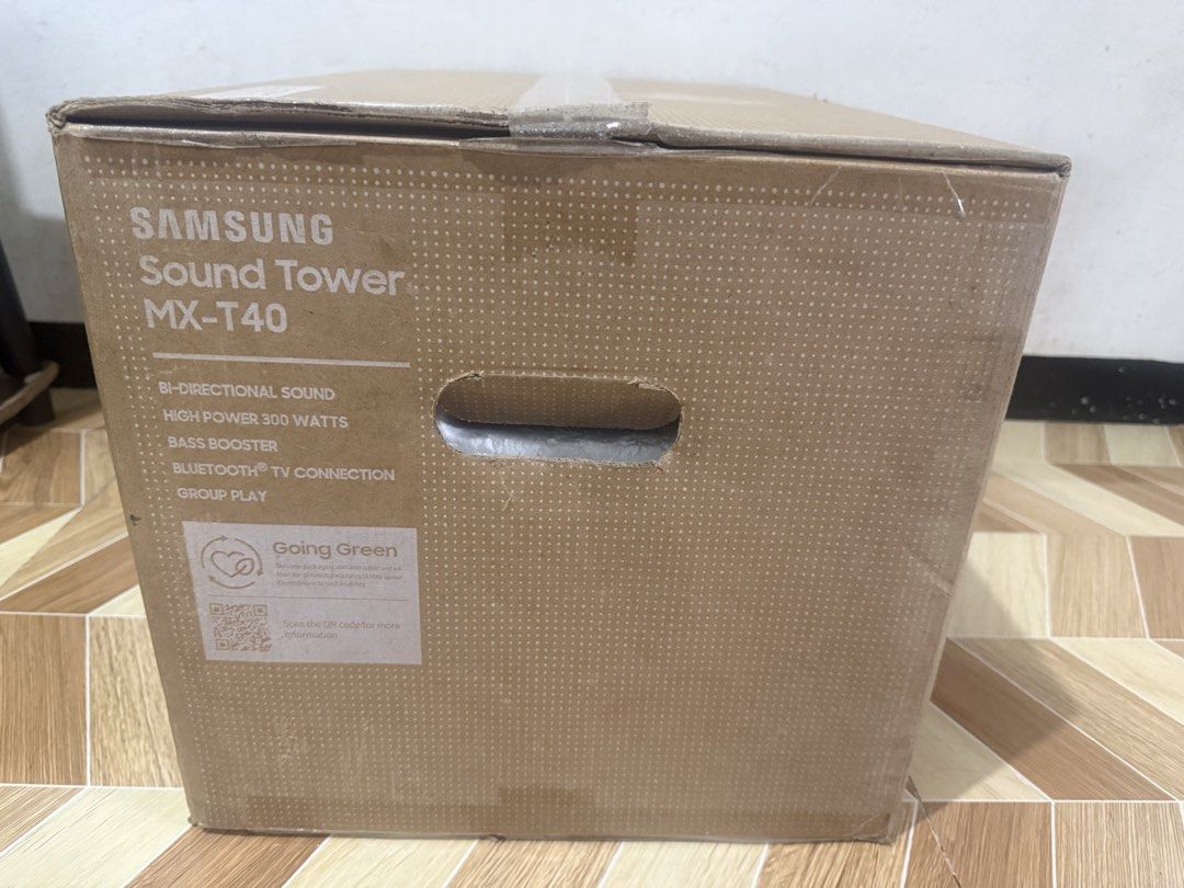 Samsung MX - T40 Sound Tower (Category: Soundbars, Speakers & Amplifiers) located in Bacoor. Submitted by nolram1925 (Listing ID 1455868723, Image 2). Description: For Sale MX - T40 Sound Tower Brand New & Sealed Selling Price: ₱ 6,500 Cavite area or nearby.