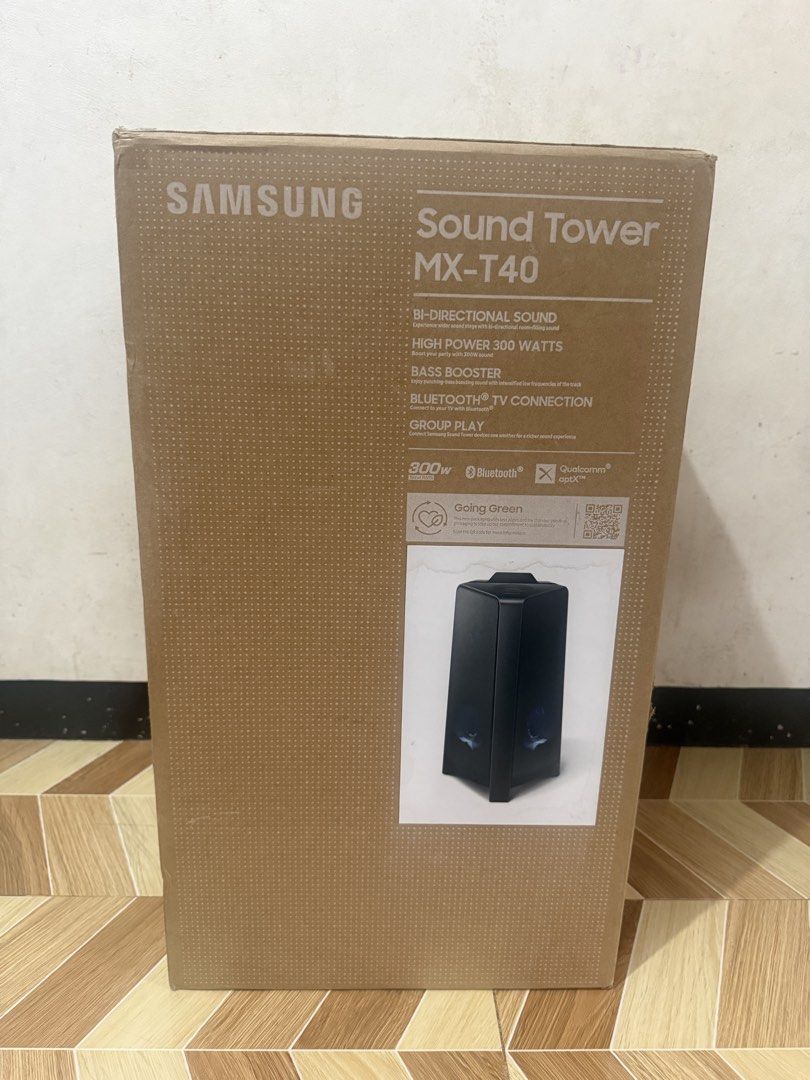 Samsung MX - T40 Sound Tower (Category: Soundbars, Speakers & Amplifiers) located in Bacoor. Submitted by nolram1925 (Listing ID 1455868723, Image 1). Description: For Sale MX - T40 Sound Tower Brand New & Sealed Selling Price: ₱ 6,500 Cavite area or nearby.
