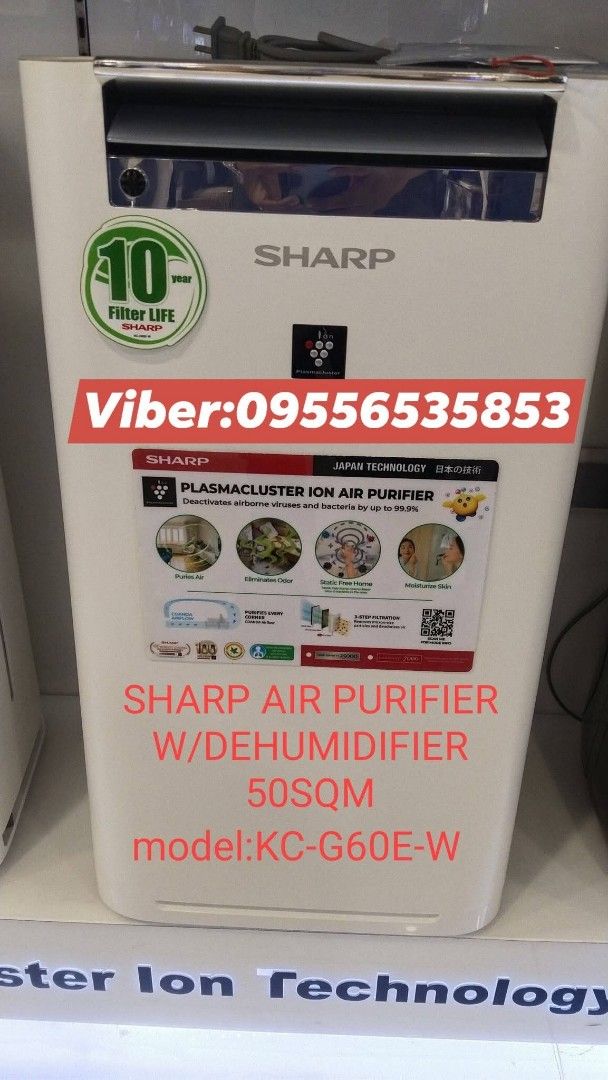 Sharp Air Purifier with Dehumidifier (Category: Air Purifiers & Dehumidifiers) located in Makati City. Submitted by maxalvin011520 (Listing ID 1455891718, Image 3). Description: 💦SHARP AIR PURIFIER w/HUMIDIFIER , DEHUMIDIFYING & MOSQUITO CATCHER💦 𝐔𝐧𝐢𝐭 𝐀𝐯𝐚𝐢𝐥𝐚𝐛𝐥𝐞 💦AIR PURIFIER W/HUMIDIFIER💦 KC-G40E-W 28SQM SRP:21,998 cash payment:13,990✅ KC-G50E-W 48SQM SRP:25,498 Cash payment:15,990✅ KC-G60E 50SQM SRP:30,498 Cash payment:24,390✅ �