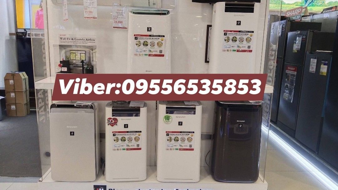 Sharp Air Purifier with Dehumidifier (Category: Air Purifiers & Dehumidifiers) located in Makati City. Submitted by maxalvin011520 (Listing ID 1455891718, Image 2). Description: 💦SHARP AIR PURIFIER w/HUMIDIFIER , DEHUMIDIFYING & MOSQUITO CATCHER💦 𝐔𝐧𝐢𝐭 𝐀𝐯𝐚𝐢𝐥𝐚𝐛𝐥𝐞 💦AIR PURIFIER W/HUMIDIFIER💦 KC-G40E-W 28SQM SRP:21,998 cash payment:13,990✅ KC-G50E-W 48SQM SRP:25,498 Cash payment:15,990✅ KC-G60E 50SQM SRP:30,498 Cash payment:24,390✅ �