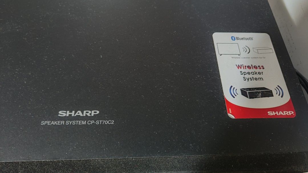 Sharp CP-ST70C2 Wireless Speaker System (Category: Soundbars, Speakers & Amplifiers) located in Manila. Submitted by qjvcuento99069 (Listing ID 1455857023, Image 3). Description: - Sharp CP-ST70C2 Wireless Speaker System - Power Input: DC 19.0V, 3.42A - Proudly Made in Malaysia - Ideal for upgrading your TV sound experience - Feel free to ask any questions!.