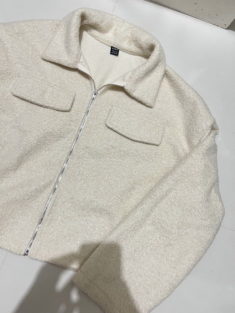 SHEIN Fleece Wool Textured Jacket in Cream (Category: Coats, Jackets and Outerwear) located in Legazpi City. Submitted by ilysabby (Listing ID 1455961822, Image 3). Description: .